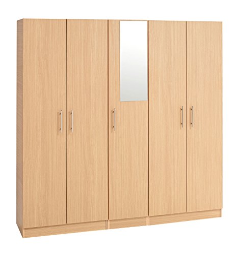 Deals For Harriett 5 Door Mirror Wardrobe In Walnut Bedroom