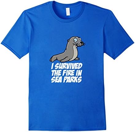 Men's I Survived The Fire in Sea Parks Tee - IT Crowd XL Royal Blue