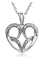 Jessica Simpson Silver Diamond Heart Pendant (.07 cttw)