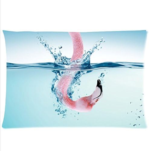 Personalized beautiful pink Flamingos pattern soft Satin pillowcase,Zipper pillow cases 20"(W)x30"(L) twin sides
