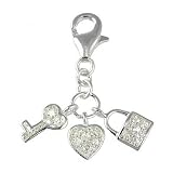 charms SilberDream 925 Sterling Silber Charm Herz Schlüssel Anhänger für Armband Kette Ohrring FC224W Erfahrungsbericht