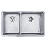 Kraus KHU104-33 33-Inch Undermount 60/40 Double Bowl 16 Gauge Kitchen Sink, Stainless Steel
