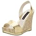STEVEN by Steve Madden Women's Tristin Platform Sandal,Gold Patent,7 M
