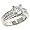 2 Row Round Diamond Engagement Ring .69cttw (CZ ctr)