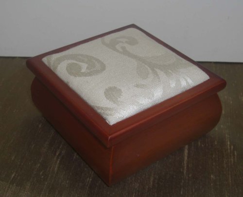 Wooden Small Jewelry Box, 4''x4''x2 1/2