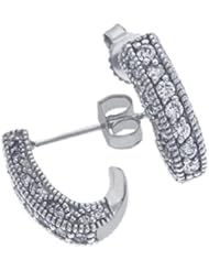 14K White Gold 0.56cttw Round Diamond Earring