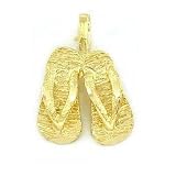 14K Gold Sandals Charm Flip Flops Shoe Beach Jewelry