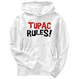 Tupac Rules! Male Names Mens Hoodie (White, Sizes X-Small - XXX-Large)