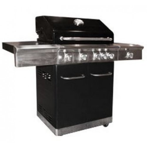 Cook'in Garden - Barbecue à gaz Starlight Noir intense - 4 brûleurs en inox