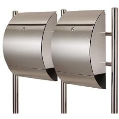 Edelstahl Doppel Standbriefkasten, Briefkastenanlage