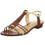 Lauren Ralph Lauren Women's Leslie Gladiator Sandal,Polo Tan/Gold,8 M US