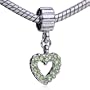 Valentines Day Charms Pugster August Peridot Color Birthstone Heart Bead Fits Pandora Charm Bracelet