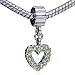 Valentines Day Charms Pugster August Peridot Color Birthstone Heart Bead Fits Pandora Charm Bracelet