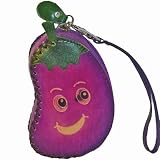 Genuine Leather Coin Purse,eggplant Shape, Lovely Purple