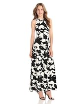 Hot Sale Isaac Mizrahi Women's Sleeveless Printed Maxi Dress, Black/Ivory, 10