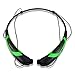 Rymemo Universal Wireless Bluetooth Headset Music Stereo Headphones with Microphone, Neckband Style - Green Black