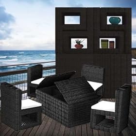 Deeco DM-DC-501 Deck-Cetra interlocking all weather wicker furniture set