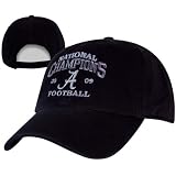 Alabama Crimson Tide 2009 BCS National Champions Garment Washed Black Adjustable Hat