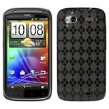 Smoke Argyle Flexible TPU Cover Skin Phone Case For Sensation 4G