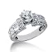 1.85 Ct Diamond Engagement Ring Princess Pave Channel Antique 14k White Gold