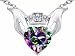 Celtic Love by Kelly 8mm Heart Claddagh Pendant With Genuine Mystic Topaz in .925 Sterling Silver