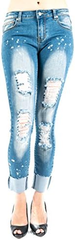 Skinny Plus Size Ripp and Tear Light Blue,boy Friend Jean (20)