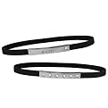 Set of 2 Message Bracelets - Black Rhinestone/ Black A-List