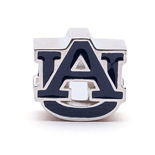 Auburn Tigers AU Logo Bead Charm - BLUE - Fits Pandora & Others - Lifetime Guarantee