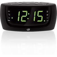 GPX C389 Digital Tune AM/FM Clock Radio with Intelli Set and Line In for 3.5mm Devices (Black)