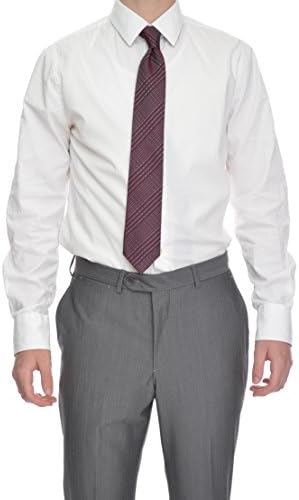 Lubiam Studio Slim Fit Grey Herringbone Striped Two Button Wool Suit