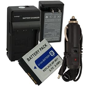 NEW Battery + Charger for Sony CyberShot DSC-T2 DSC-T200 DSC-T300 DSC-T500 DSC-T70 DSC-T700 DSC-T90 DSC-T900 InfoLithium Type D NP-FD1 NP-BD1 NPFD1 NPBD1 + Car Plug