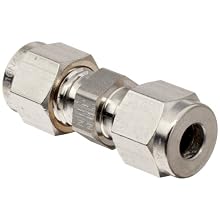 Parker 4SC4-316 316 Stainless Steel A-LOK Union 1/4" Compression Fitting 1/4" Compression