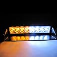 Generic White / Amber Warning Caution Van Truck 8-LED Emergency Strobe Light Lamp Bar #72