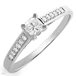 High quality Ring With Precious Stones - Genuine Clean Diamonds Beautifully Crafted in 14K White Gold - Certificate Available.