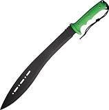 Frost Cutlery & Knives TR2288BG Bush Master III Fixed Blade Knife with Textured Lime Green Composition Handles