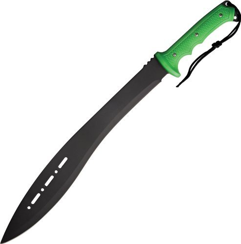 Frost Cutlery & Knives TR2288BG Bush Master III Fixed Blade Knife with Textured Lime Green Composition Handles Frost Cutlery & Knives TR2288BG Bush Master III Fixed Blade Knife with Textured Lime Green Composition Handles Hunting Knives