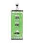 .925 Sterling Silver Rectangular Shape Green Jade Chinese Good Luck Letters 1.5" x 0.5" Dangle Pendant