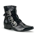 BROGUE-06, Mens Ankle Boot With Dirty Silver Skull Buckles by Demonia by Demonia