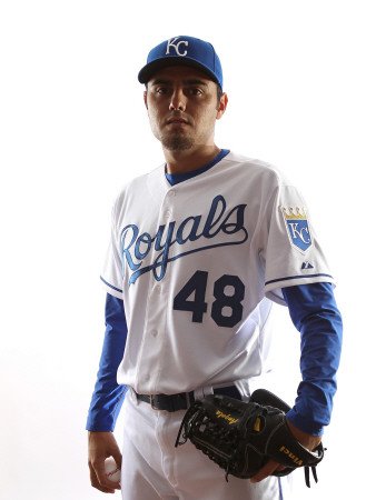 Kansas City Royals Photo Day, SURPRISE, AZ - FEBRUARY 23: Joakim Soria Photographic Poster Print by Jonathan Ferrey, 24x32