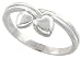 3/8 (9 mm) Sterling Silver High Polished 3-Heart ring