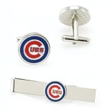 Chicago Cubs Silvertone Team Logo Tie Clip & Cufflinks Set