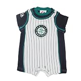 MLB Seattle Mariners Baby / Infant One-Piece Bodysuit / Romper / Onesie - White & Blue (Size: 24)