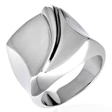 Image of Men's Chunky Stainless Steel Signet Ring