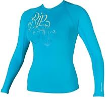 Rip Curl Womens Classic Dramarama Long Sleeve Rash Guard (Aqua, 12)