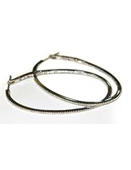 18kt Gold Diamond Pave Hoop Earrings Wedding Party Jewelry