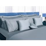 350 Thread Count Egyptian Cotton Sateen Extra Deep Pocket Sheet Set Sky Full Sky Blue by LinensBargains