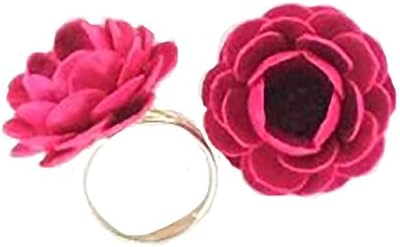 Rose Fashion Ring by Vintage Rose Wraps - Made in the USA (C - Raspberry)