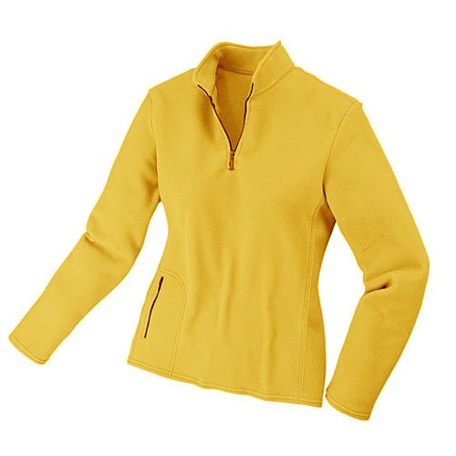 TAIGA Women's Polartec Microfleece Long-sleeved Zip Sports Shirt, Yellow, MADE IN CANADA