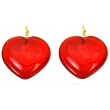 Red Heart Glass Bead Pendants Beading 19mm Approx 2