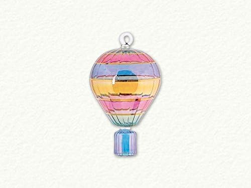 Home and Holiday Shops Multi Colored Hot Air Balloon Swirl Egyptian Blown Glass Christmas Ornament